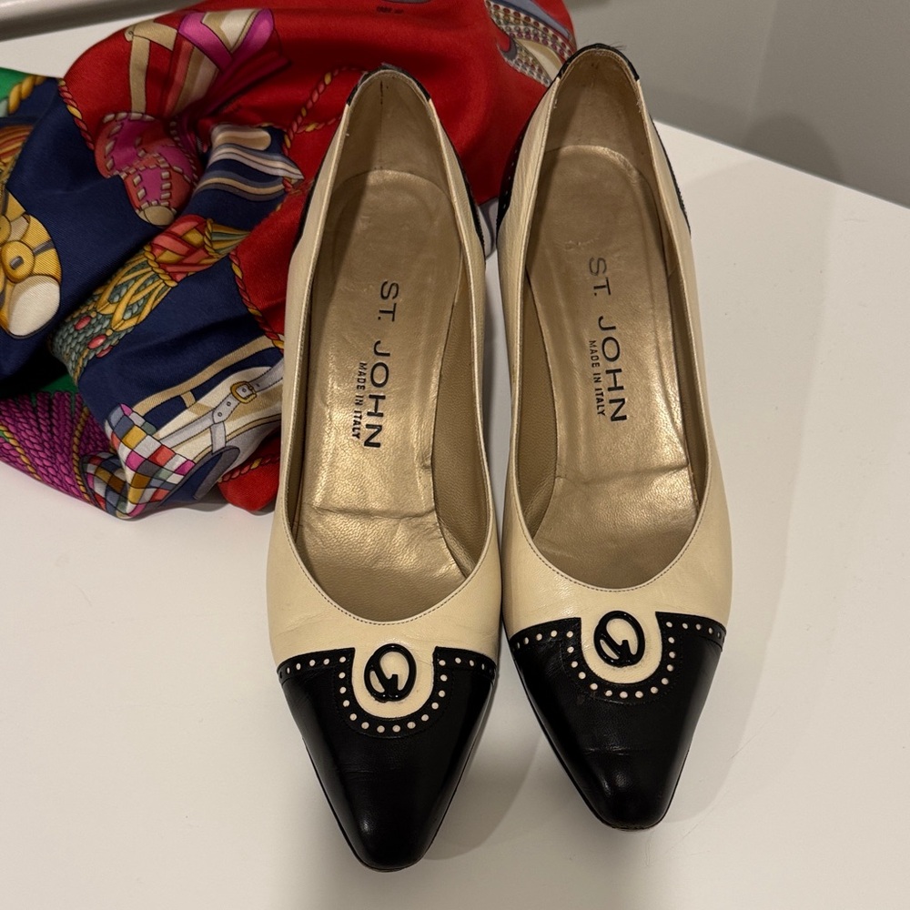 St. John Black and Cream Heels